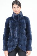 Nautical Blue Mink Fur Jacket