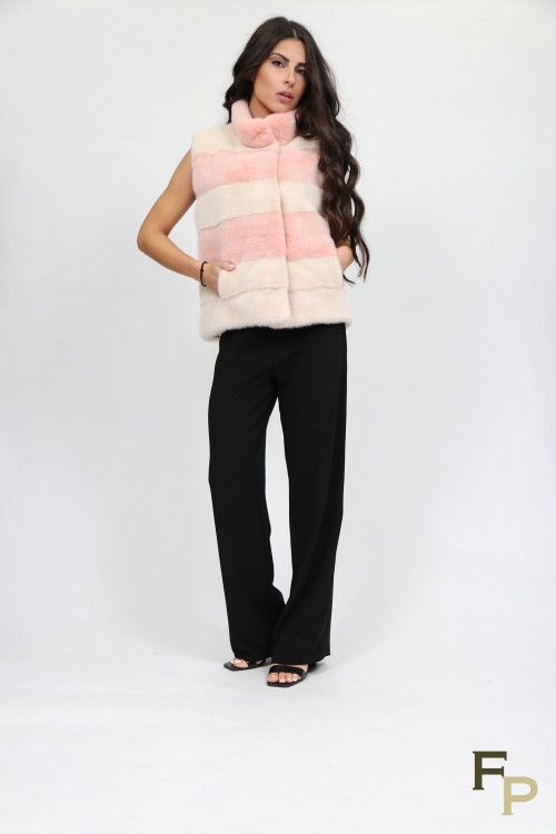 "Vanilla-Strawsberry" Mink Fur Vest