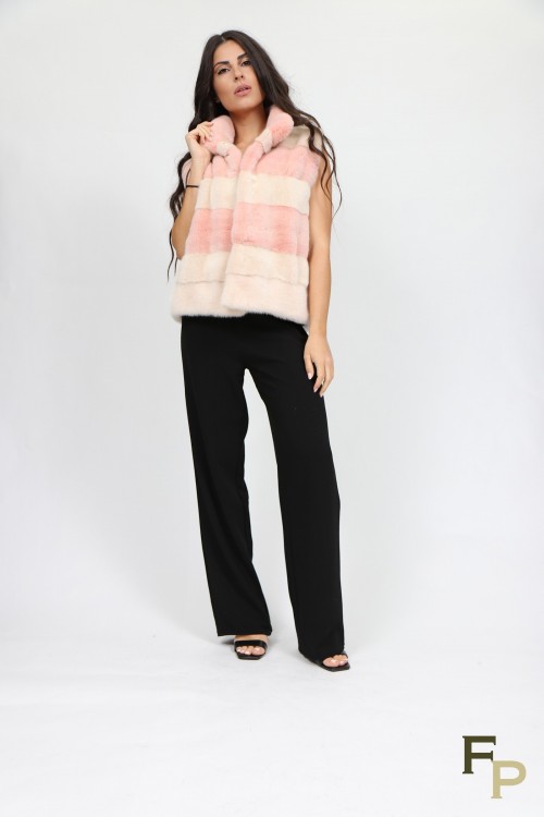 Veste en Fourrure de Vison "Vanille-Fraise"