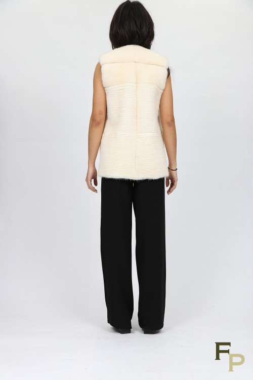 Veste en Fourrure de Vison "Vanille-Fraise"