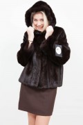 (SOLD) Dark Brown Long Mink Jacket