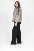 Mink Fur Jacket in Grey Sapphire Colour Classic Collar
