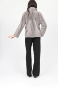 Mink Fur Jacket in Grey Sapphire Colour Classic Collar