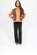 Shaved Mink Fur Jacket and Tweed Fabric