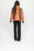 Shaved Mink Fur Jacket and Tweed Fabric