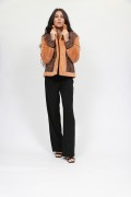 Veste en Fourrure de Vison Rasé et Tweed