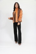 Veste en Fourrure de Vison Rasé et Tweed