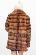 Veste longue en Vison Marron Clair